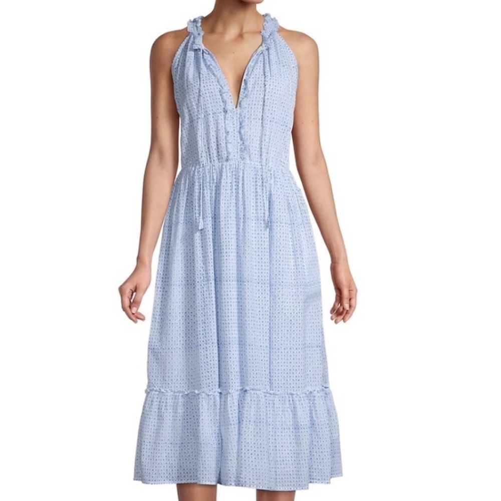 Roberta Roller Rabbit Light Blue Eyelet Halter Midi Dress